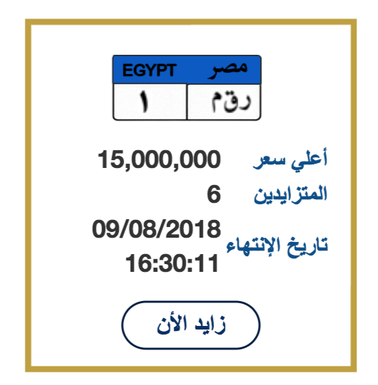 لوحة " رقم 1 " تصل إلى 15 مليون جنيه !!